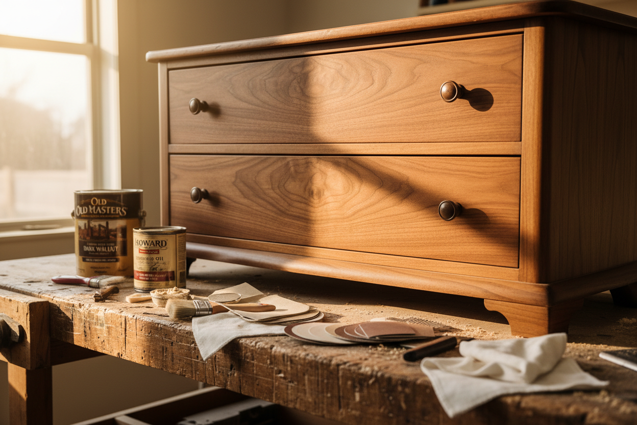 Aufarbeitung einer Kommode aus Holz, Restaurierung